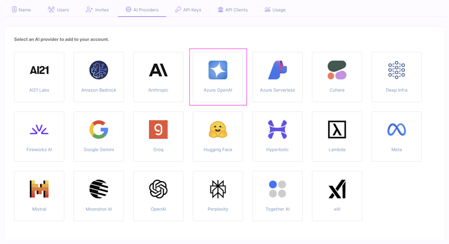 Select Azure OpenAI