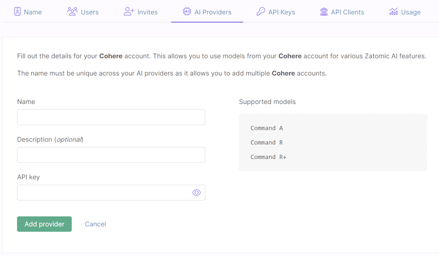 Form for Cohere