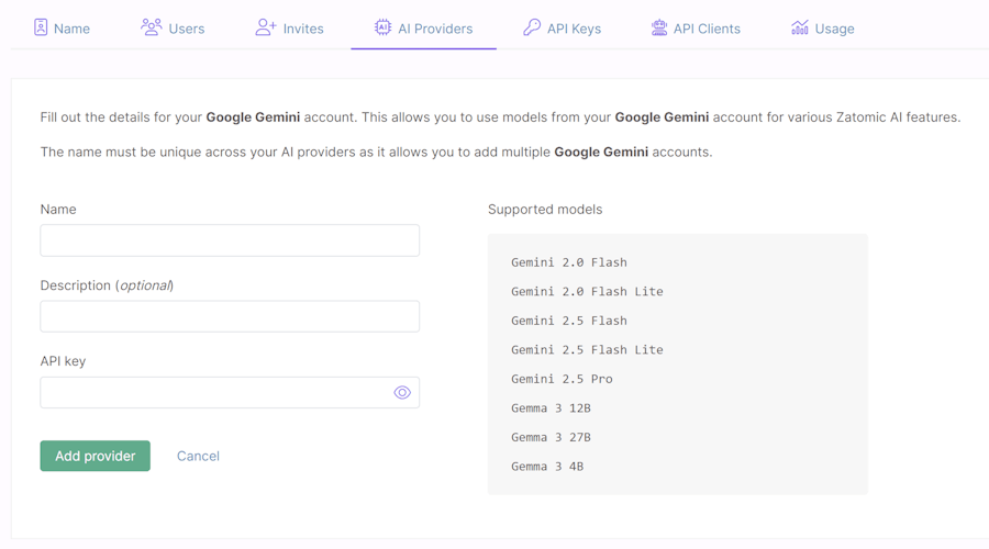 Form for Google Gemini