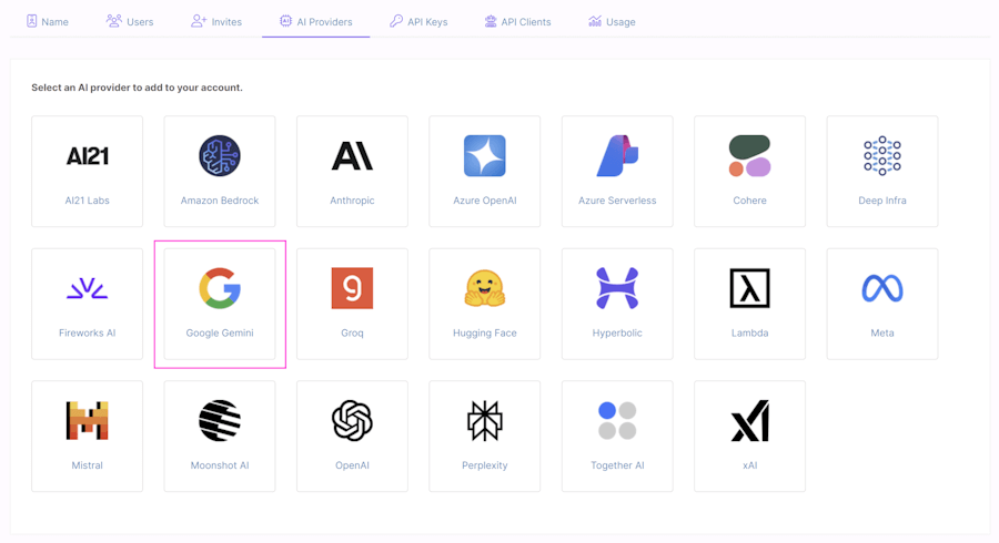 Select Google Gemini