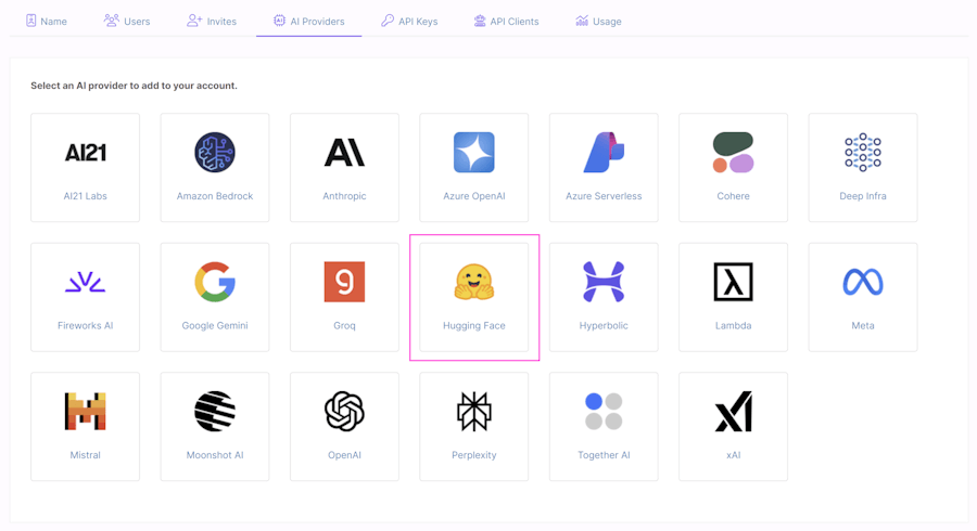 Select Hugging Face
