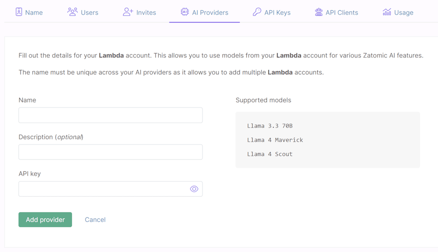 Form for Lambda