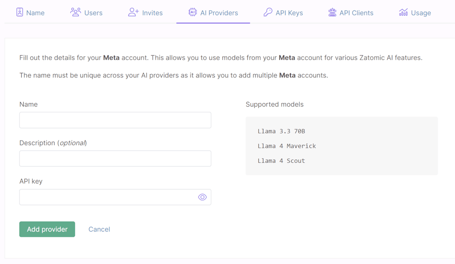 Form for Meta