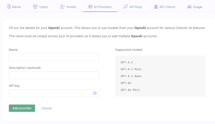 Form for OpenAI