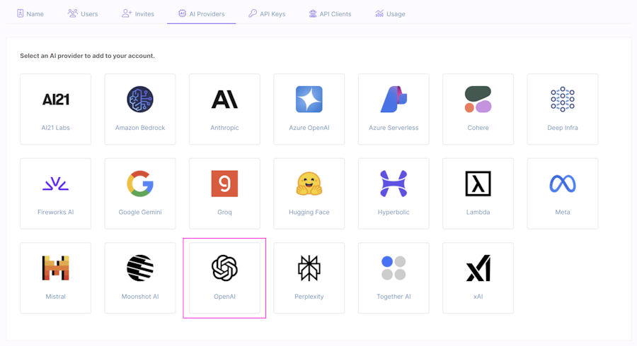 Select OpenAI