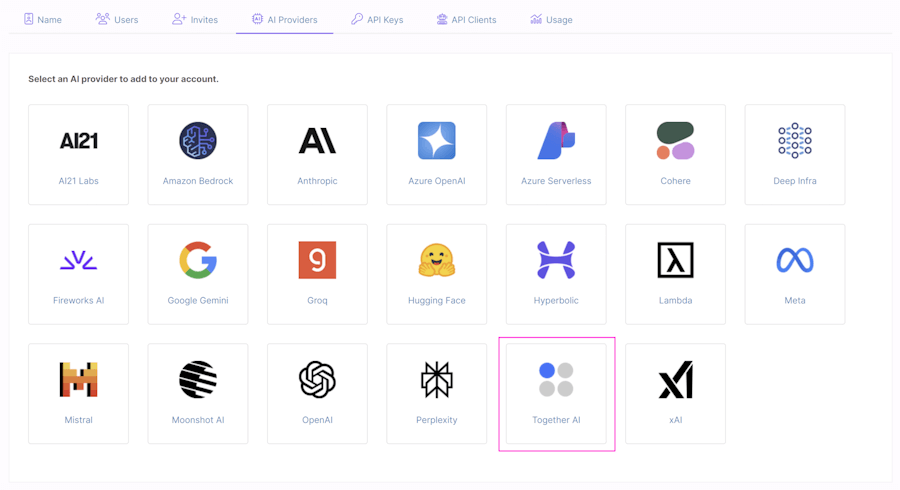 Select Together AI