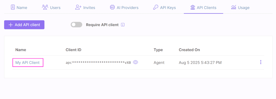 API clients list