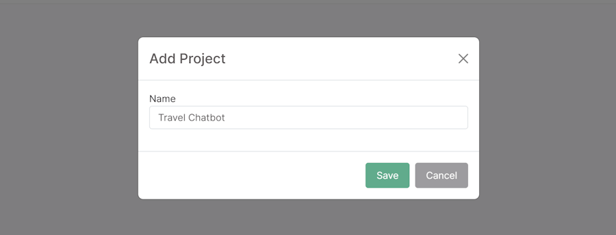Add project modal