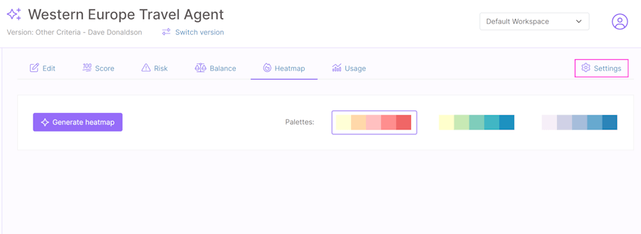 Prompt heatmap settings