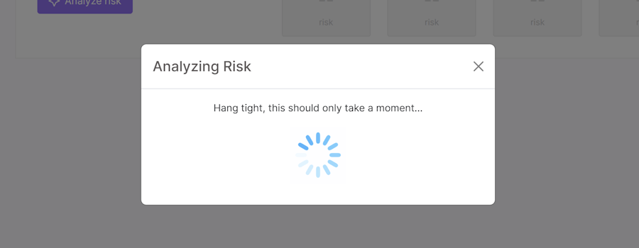 Prompt risk modal