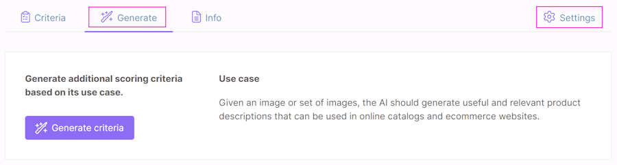 Generate additional criteria