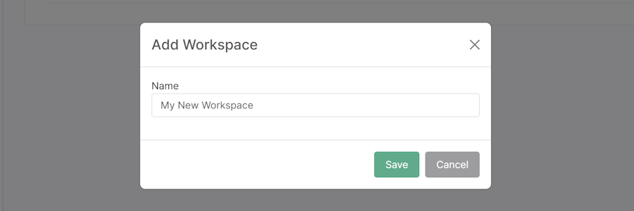 Add workspace modal
