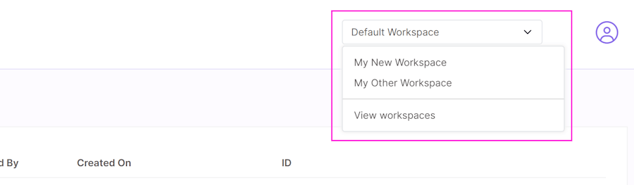 Workspace switcher